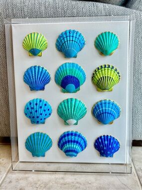 ***SOLD*** She Shells Art - Hand-Painted Seashell Art on Canvas - Ocean Key